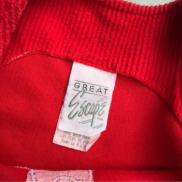 Vintage Girls Great Escape Sleeveless Red Corduroy Dog Patch Dress 5 USA Made - Picture 4 of 6
